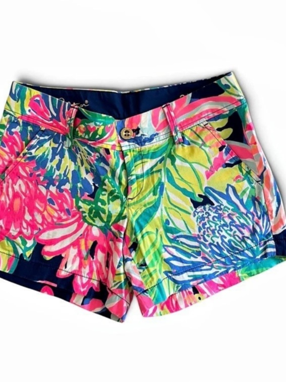 Lilly Pulitzer Callahan Short Floral Cotton Shorts Size 2 Like New